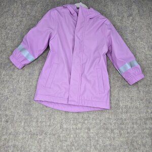 Cat & Jack Toddler Girls Pink Full Zip Rain Jacket Reflective Details 18M